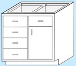 5 Drawer - 1 Door