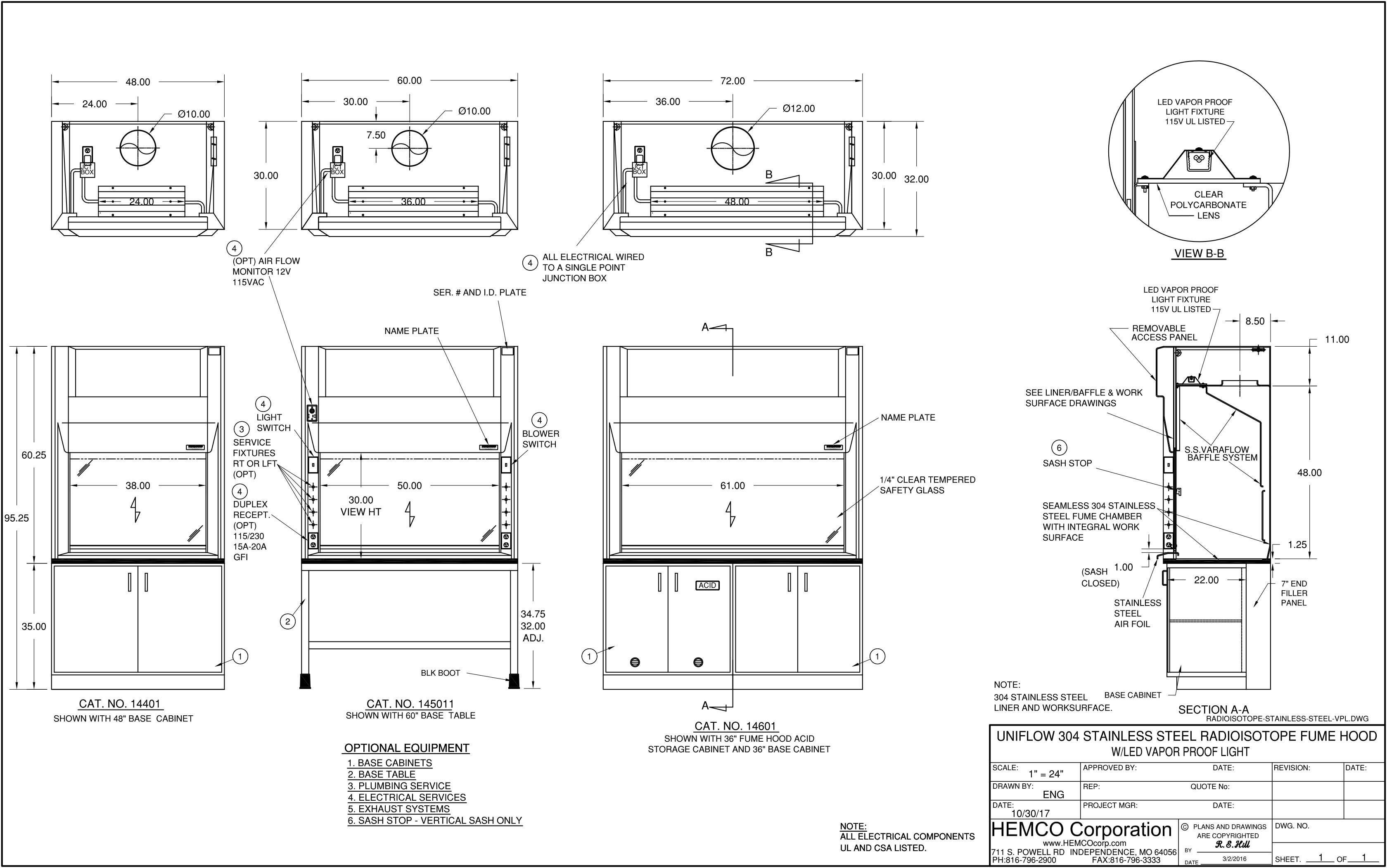 Radioisotope Fume Hoods Drawing