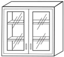 2 Door Framed Glass Cabinet