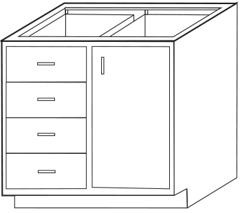 4 Drawer - 1 Door