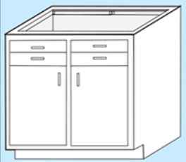 4 Drawer - 2 Door