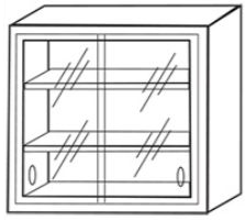 2 Glass Sliding Door Cabinet