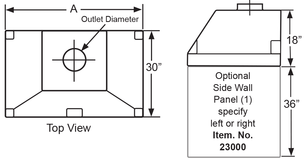 Fiberglass Wall Canopy diagram