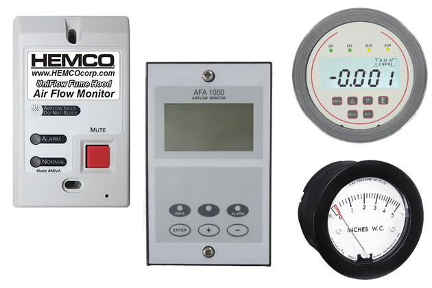 Airflow Monitors for Fume Hoods