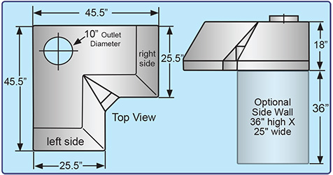 Corner Canopy (Stainless Steel) Diagram 