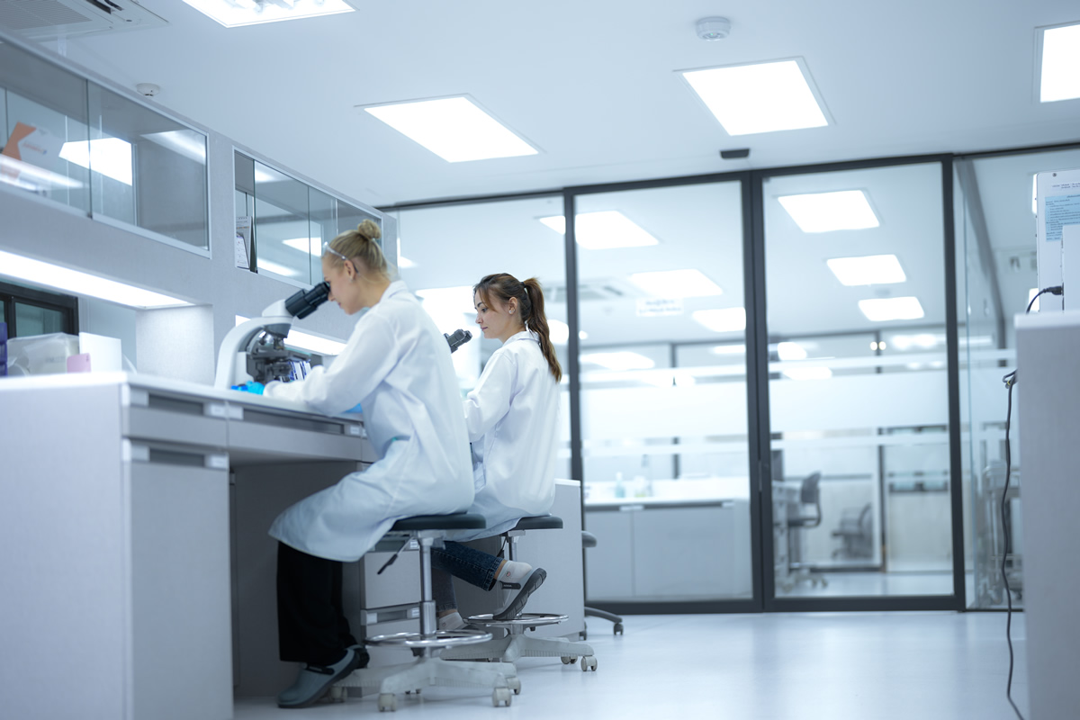 Lab workers