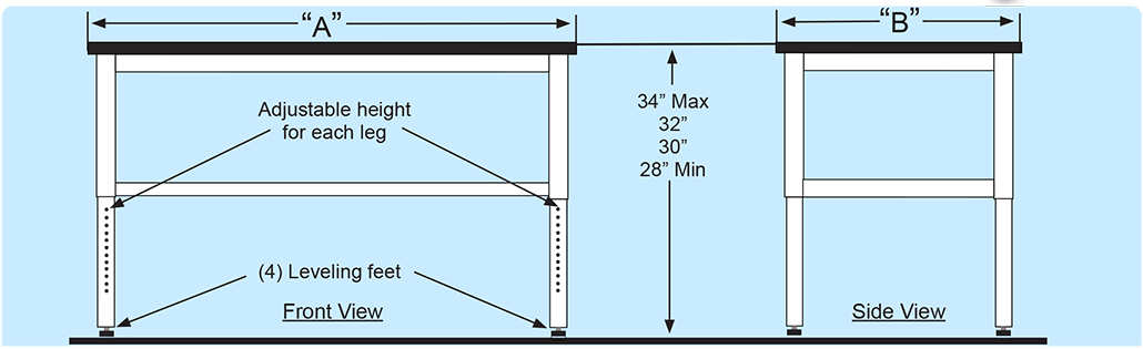 Standard Lab Table diagram