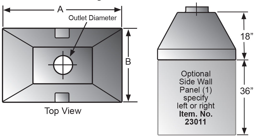 Stainless Steel Island Canopy Diagram 